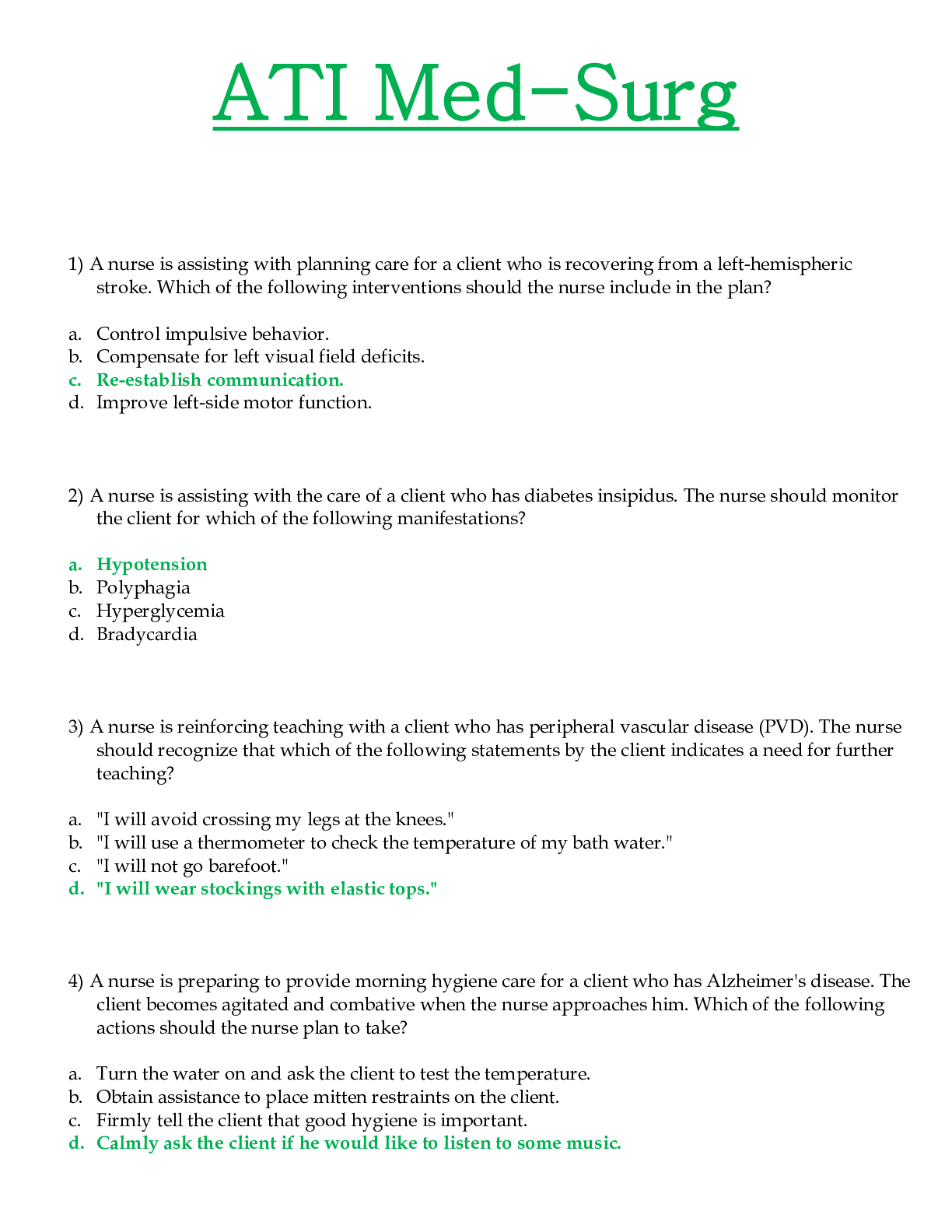 Preview image for ATI Med-SURG Proctored Exam [2021 / 2022] - Chamberlain College of Nursing | UPDATED & GRADED A